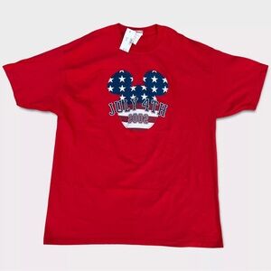 NWT Vintage Disney Store 2002 4th Of July Mickey American Flag Promo Tshirt XL